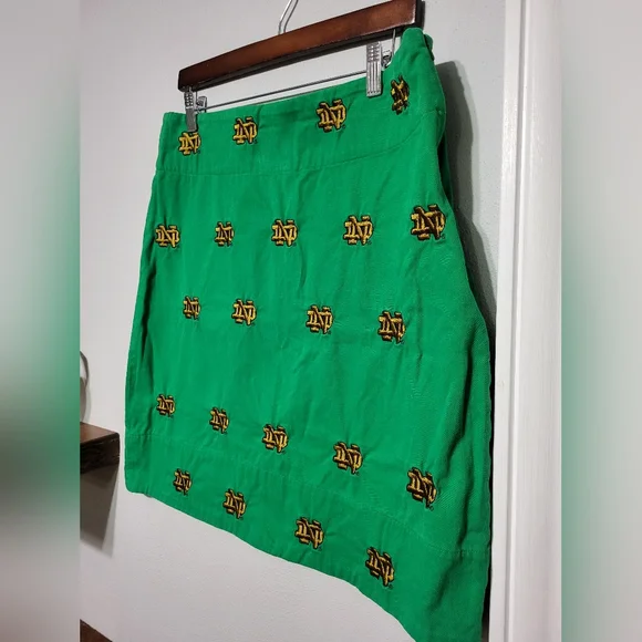 Pennington & Bailes Notre Dame Fighting Irish Green Mini Skirt Women's Size 10 - Picture 3 of 8